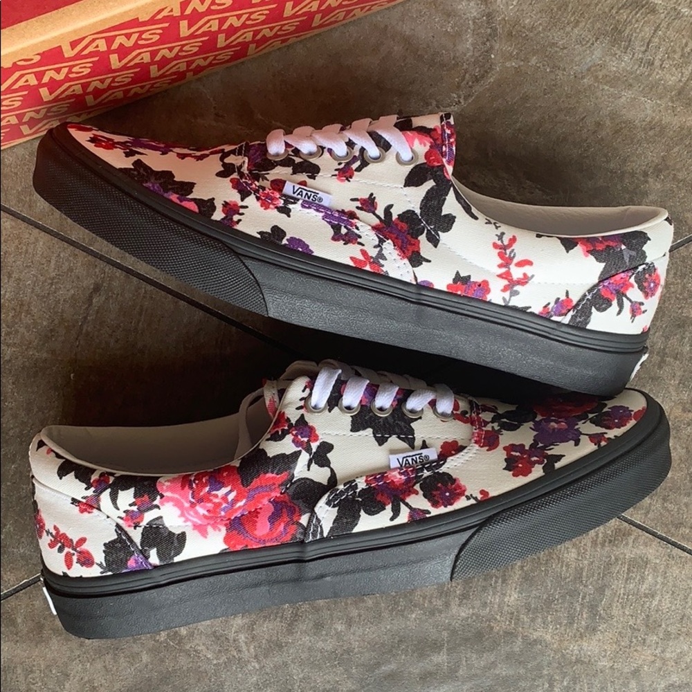 VANS ERA FLORALS BLACK/WHITE WMNS - Picture 5 of 16